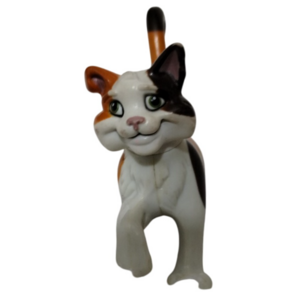 Calico Cat Figurine Walking Pose Cute Kitten Kids Room Decor Statue‎